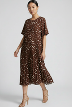 Load image into Gallery viewer, Brown Polka Dot Dress with Strappy Sandals
