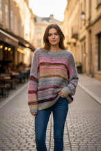 Load image into Gallery viewer, Multicolour Stripe Knit Street Style
