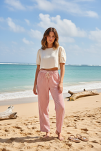 Load image into Gallery viewer, Red &amp; Cream Stripe Pants – Beach Model
